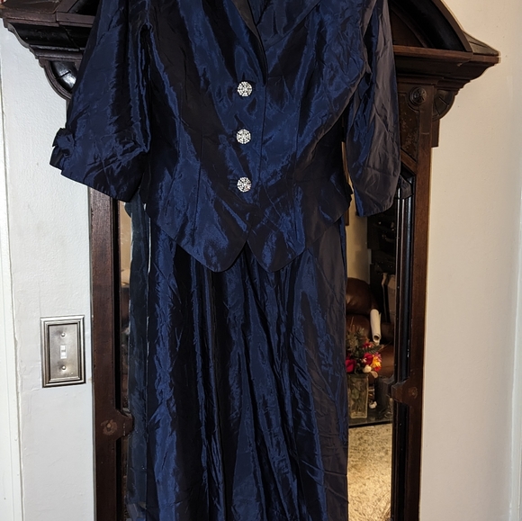 JS Collections size 10 navy skirt suit vintage. - Picture 13 of 16